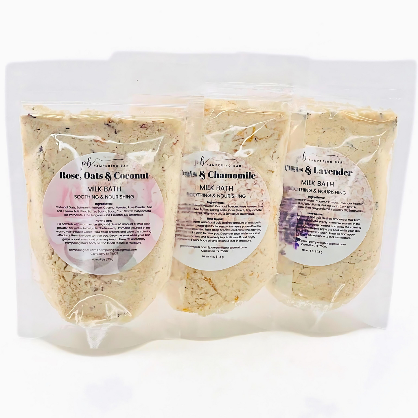 Rose, Oats & Coconut-Milk Bath-4oz