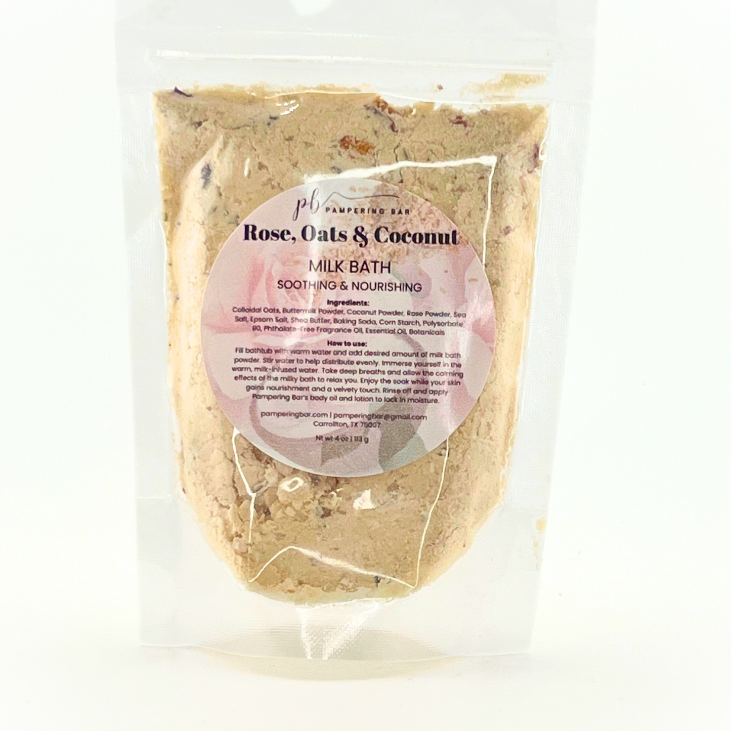 Rose, Oats & Coconut-Milk Bath-4oz