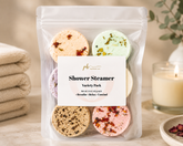 Pampering Bar aromatherapy shower steamer variety pack with six assorted shower steamers