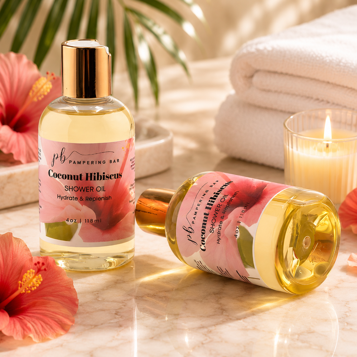 Pampering Bar Coconut Hibiscus hydrating body and shower oil