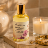 Pampering Bar Floral Fusion hydrating body and shower oil in a spa-inspired setting