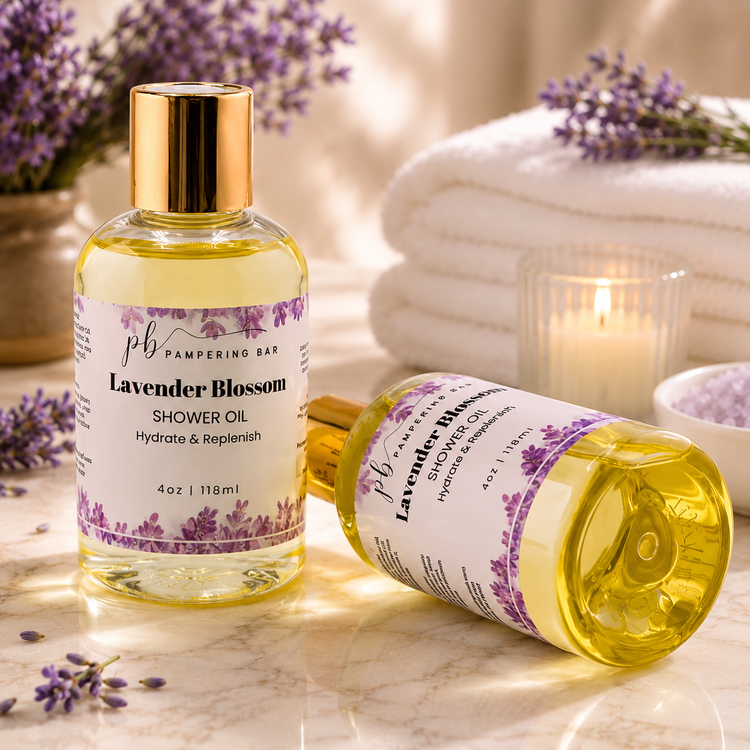 Pampering Bar Lavender Blossom hydrating body and shower oil